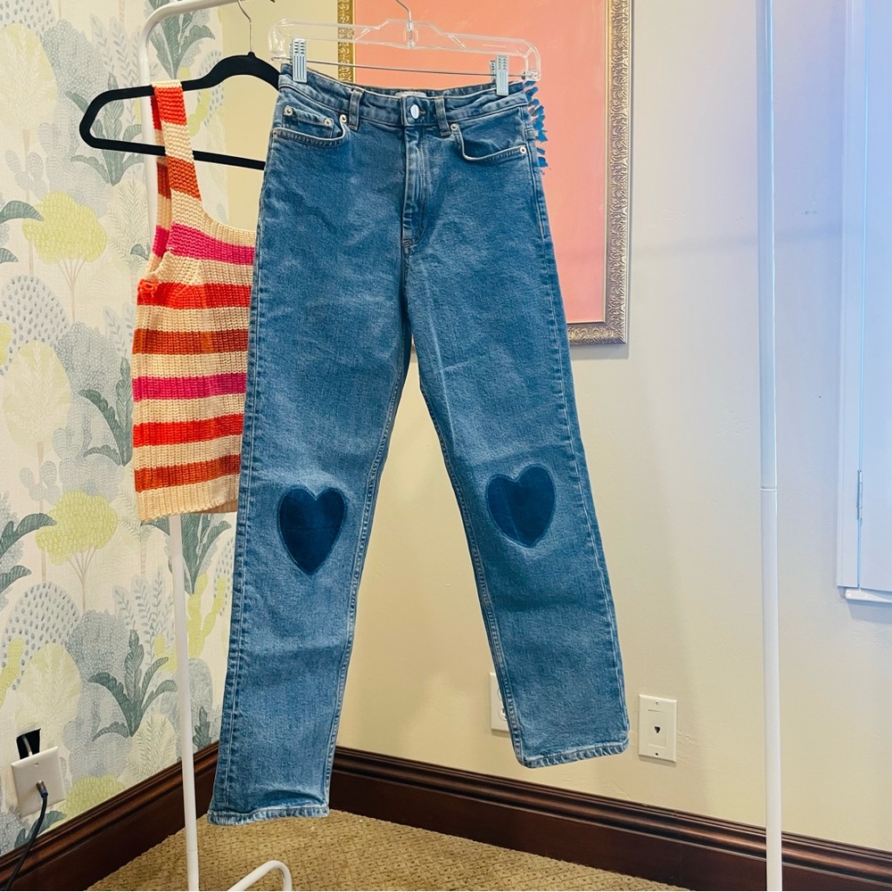 Paris Altier & Other Stories heart patch jeans size 26